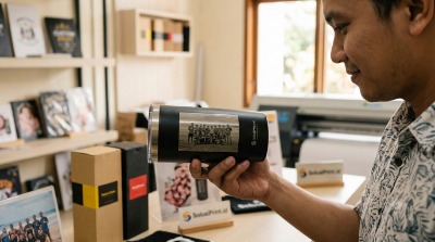 Transformasi foto tim menjadi tumbler grafir