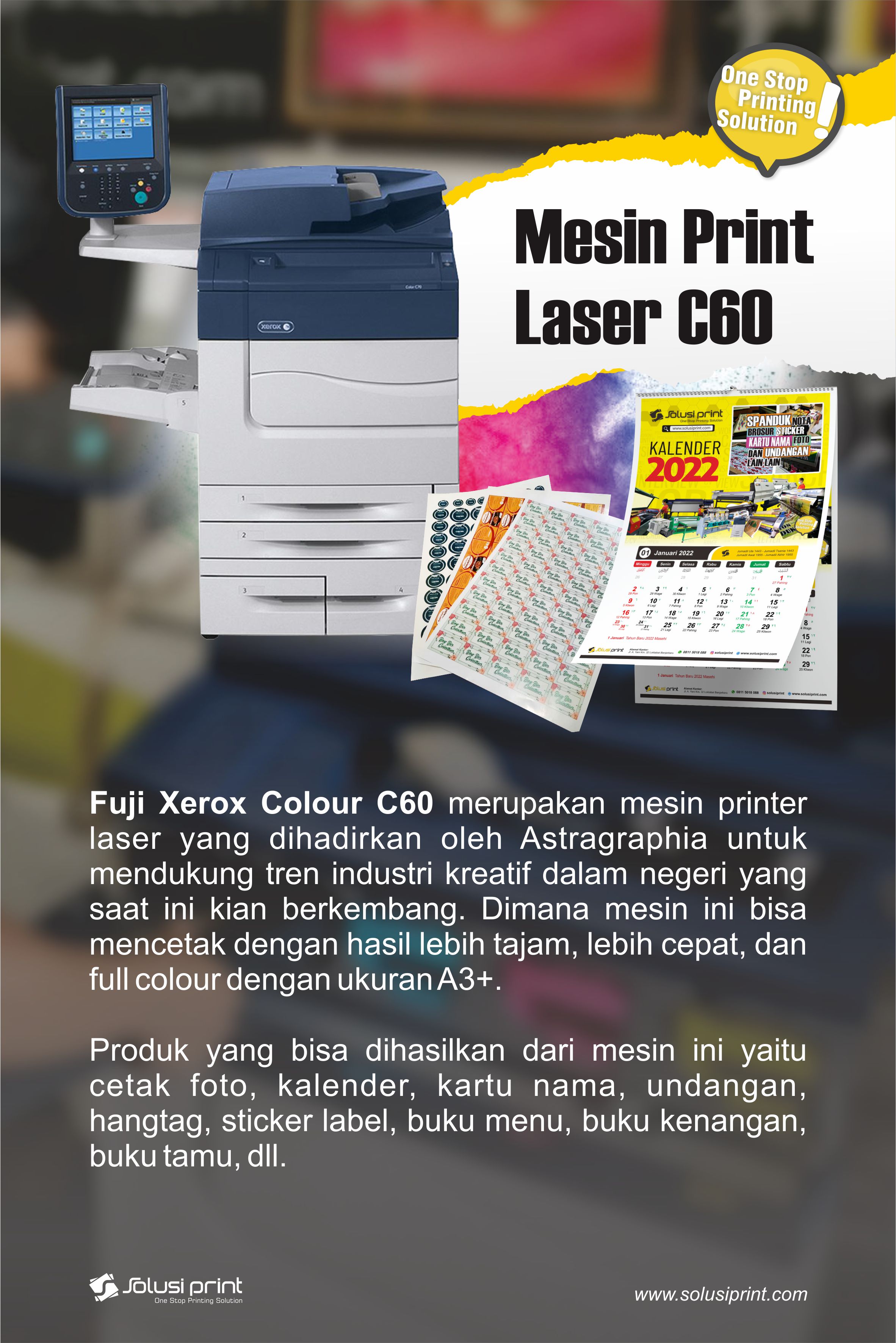 Mesin cetak laser warna Xerox C60