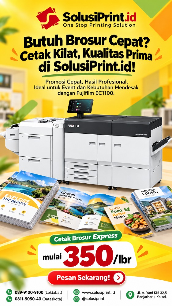 Cetak Brosur Kilat, Kualitas Melejit! | SolusiPrint.id