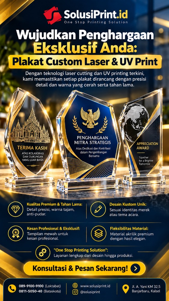 Plakat Custom Laser & UV Print Premium | SolusiPrint.id