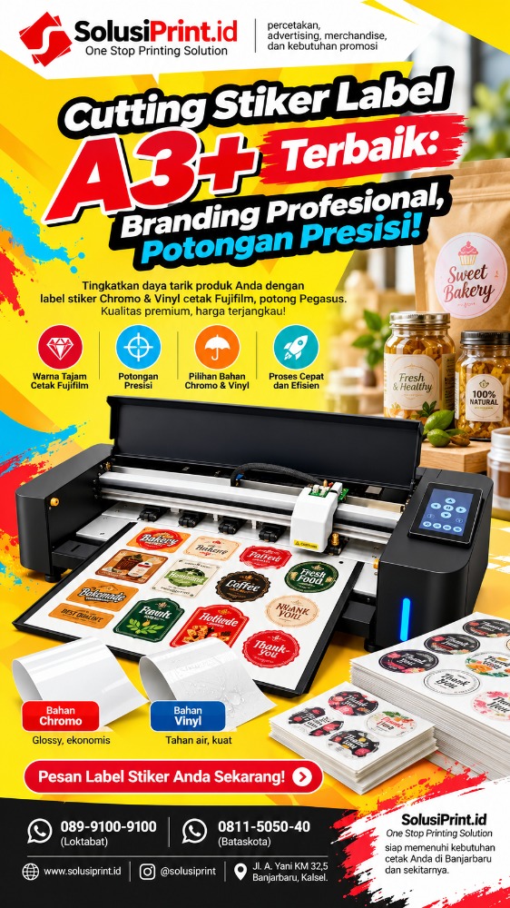 Cutting Stiker Label A3+ Chromo & Vinyl - SolusiPrint.id