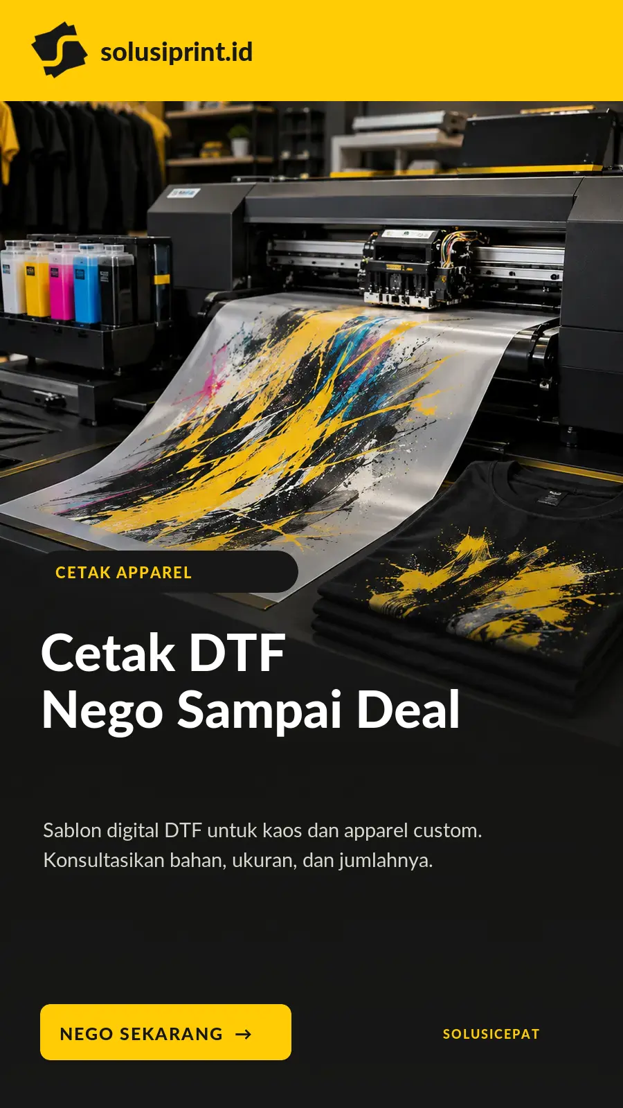 Proses cetak DTF untuk apparel